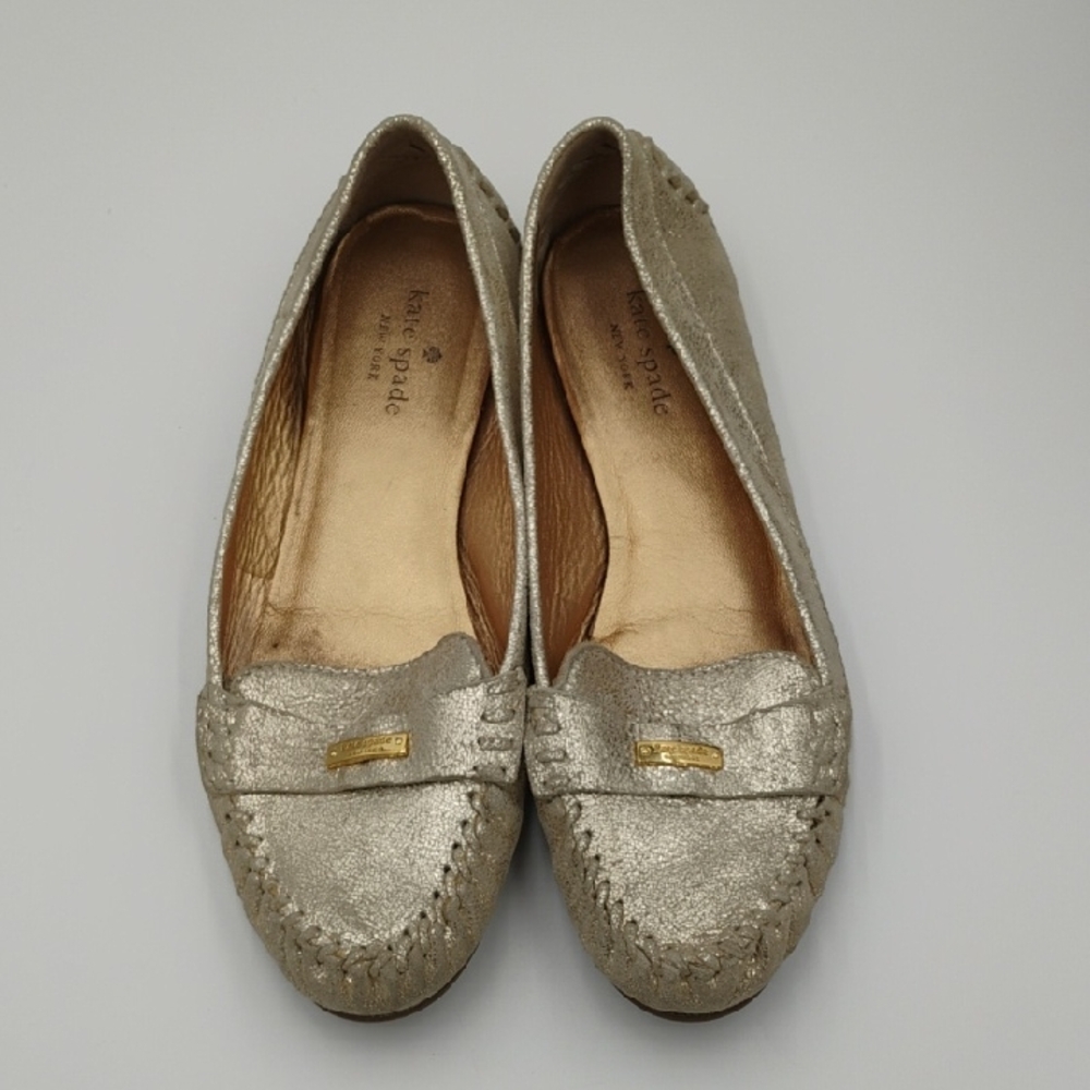 Kate Spade Gold Loafers